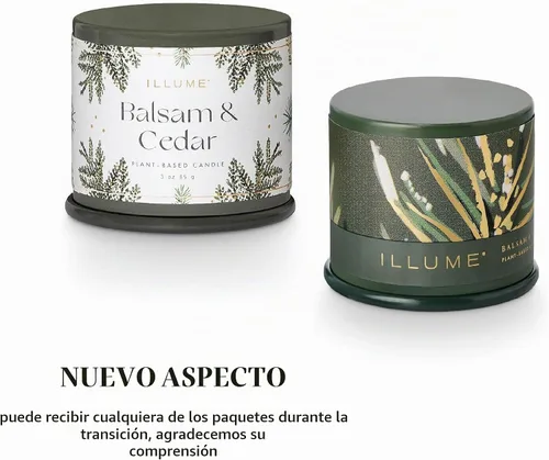 Vista 5 de Illume, Vela lata bálsamo cedro Demi Vanity 3 onzas
