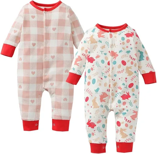 Vista 11 de Zanie Kids Mameluco de manga larga para bebé, niña, niño, traje de primera pieza, traje de primer cumpleaños, primavera, otoño e invierno Chritmas