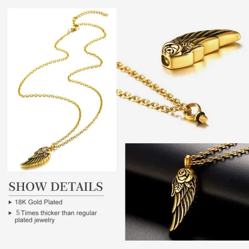 Vista 3 de Richsteel Urn Necklaces for Ashes for Women Men Cremation Pendant Necklace for Ashes Stainless Steel Memorial Jewelry