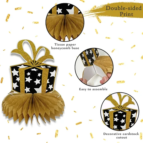 Vista 6 de 8 piezas de decoración de cumpleaños 40 para mujeres y hombres, decoración de mesa de 40 años, decoración creativa de mesa de cumpleaños de cuarenta