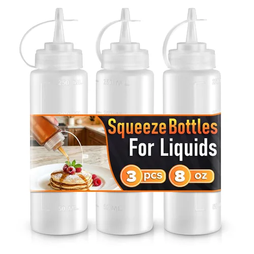 Vista 16 de BURIUS Paquete de 6 botellas pequeñas de 4 onzas para líquidos, botellas transparentes para condimentos exprimibles para salsas, salsa de tomate