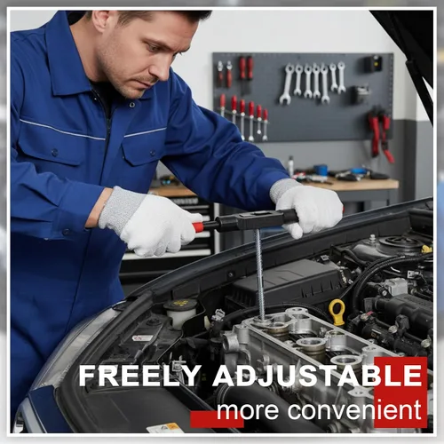 Vista 6 de WILLBOND Llave de grifo ajustable M5-M20, herramienta de mango de trinquete para escariador para reparación de roscas automotrices, previamente