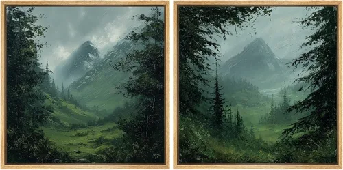 Vista 32 de SIGNFORD Impresión en Lienzo Enmarcado Arte de Pared Art Nouveau Lago de Cisnes Elegantes Ilustraciones de Aves Acuáticas Moderno Boho Naturaleza