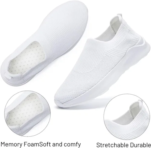 Vista 6 de CAIQDM Zapatos deportivos para caminar para mujer, ligeros, de malla, cómodos, informales, para correr