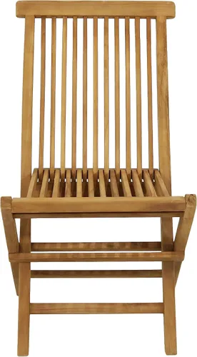 Vista 9 de Sunnydaze Hyannis Sillas de comedor plegables para exteriores de teca maciza, acabado de madera clara, 1 silla