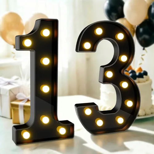 Vista 87 de Pooqla - Números iluminados negros, decoraciones de cumpleaños 50 para hombres Number 50