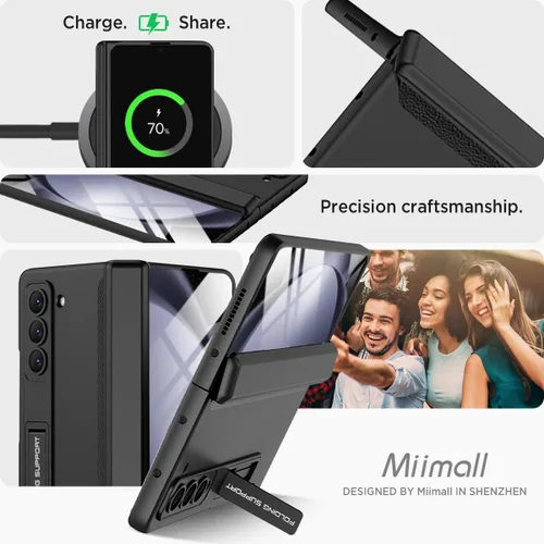 Vista 8 de Miimall Funda compatible con Samsung Galaxy Z Fold 5, [bisagra magnética de protección completa] [protector de pantalla integrado]