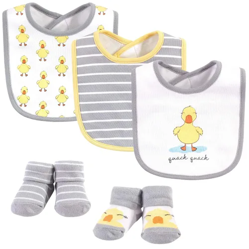 Vista 35 de Hudson Baby Conjunto de babero y calcetines unisex de algodón para bebé, Tamaño único Chica Calabaza