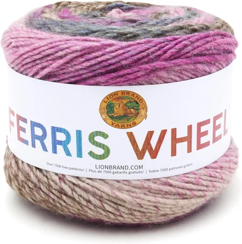 Vista 25 de Lion Brand Yarn, Hilo multicolor en forma de rueda Ferris para tejer, hacer ganchillo y manualidades, Buttercup, paquete de 1
