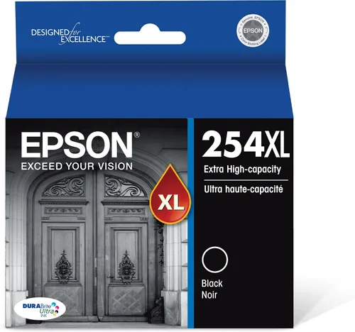 Vista 2 de Epson DURABrite Ultra 254XL - Cartucho de tinta de alta capacidad, negro (T254XL120) y EPSON T252 DURABrite Ultra Ink de capacidad estándar