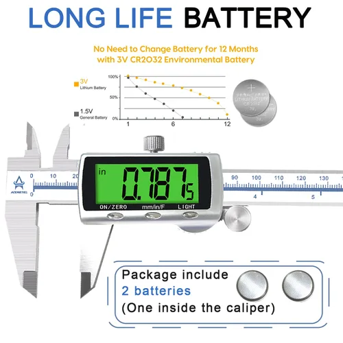 Vista 5 de Herramienta de medición electrónica de calibrador digital, pinza de medición digital Vernier en pulgadas/milímetro/fracción para joyería-Calibre
