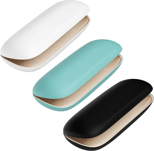 Vista 40 de Funda para gafas, funda protectora de carcasa rígida para gafas, unisex para mujeres y hombres Paquete de 3-Negro