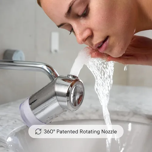 Vista 2 de Qure Skincare Filtro de Agua para Grifo de Lavabo de Baño para la Piel, Reduce el 99% de Cloro y Metales Pesados, Hidratación de la Piel en 4