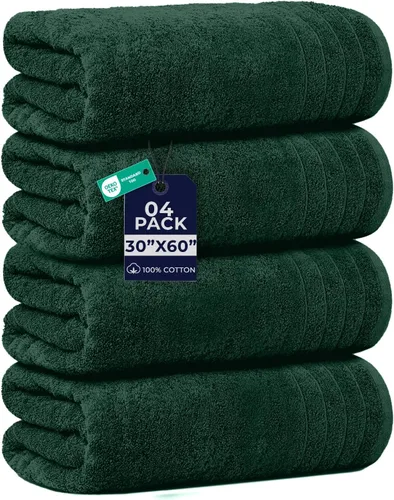 Vista 19 de DAN RIVER Paquete de 2 sábanas de baño de 35x70 pulgadas, sábanas de baño jumbo acanaladas para adultos, toallas grandes gruesas y absorbentes