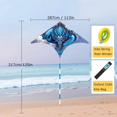 Vista 5 de Kites - Cometa gigante de playa para adultos, muy fácil de volar, adecuada para niños y adultos, para la playa/fiesta de kite/campo/parque