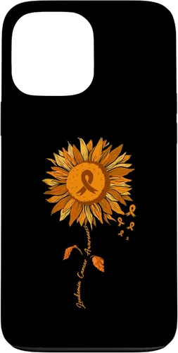 Vista 24 de Funda para iPhone 17 con cinta naranja y girasol de conciencia sobre la leucemia
