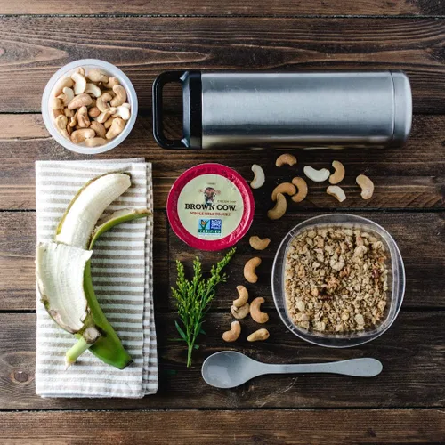 Vista 7 de Knork Eco Togo Ware - Paquete de almuerzo reutilizable de bambú astrik ecológico a base de plantas, azul, naranja, gris