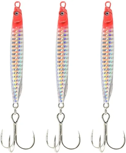 Vista 10 de Señuelos de pesca de agua salada, plantillas de pesca, cucharas de pesca para lubina, pompano, caballa española, pescado azul