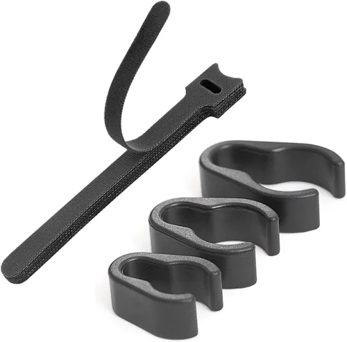 Vista 2 de Clips para cable para soporte de micrófono, abrazaderas de plástico para poste de pluma, 32 unidades 3 tamaños surtidos, incluye bridas