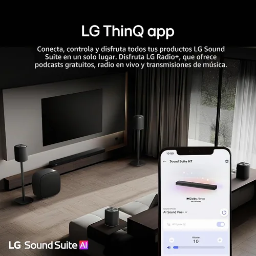 Vista 11 de LG W7 Sound Suite - Subwoofer inalámbrico – graves profundos de 8 pulgadas, Dolby Atmos FlexConnect, televisores compatibles, barra de sonido H7