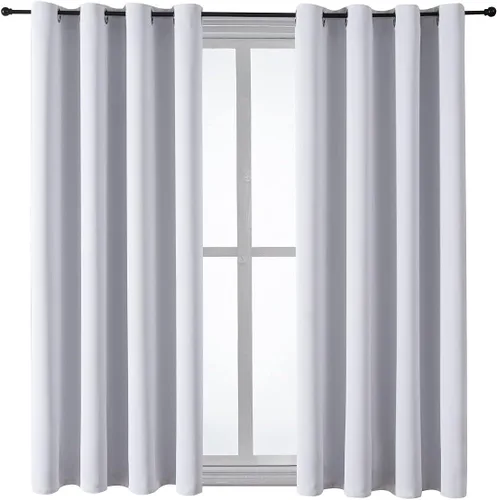 Vista 285 de ChrisDowa - Cortinas cortas para ventana de 40 pulgadas para dormitorio - Cortinas cortas con ojales y aislamiento térmico para oscurecer