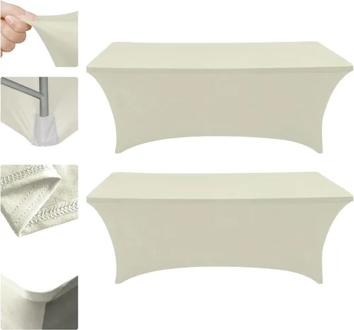 Vista 15 de Eurmax USA - Manteles rectangulares ajustables de elastano de 4 pies, mantel elástico para bodas, eventos o para decorar la mesa del patio