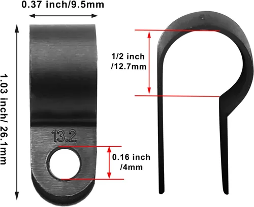 Vista 2 de 120 abrazaderas de cable tipo R de 1/2 pulgada, clips de cable de alambre de nailon con tornillos M4, clips de sujeción de cable de montaje
