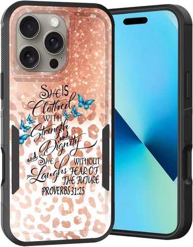 Vista 166 de Funda para iPhone Air, doble capa híbrida resistente resistente a prueba de golpes de policarbonato duro + funda protectora de silicona suave