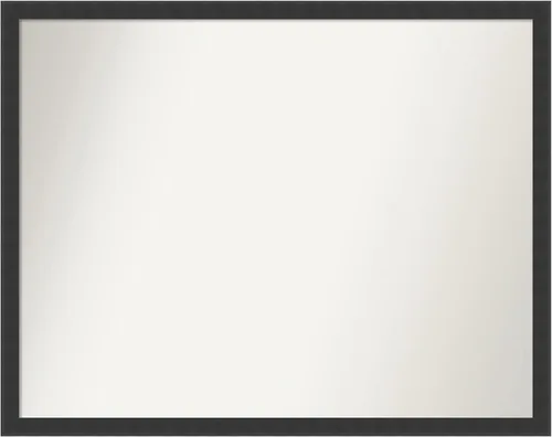 Vista 187 de Amanti Art Espejo de baño negro para sobre fregadero, 22 x 22 pulgadas, espejo de tocador cuadrado estrecho negro Avon, marco de madera casual