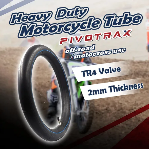 Vista 2 de Tubo interior resistente de 2.25/2.50-16 (70/90-16) – Caucho butílico de 0.079 pulgadas, válvula recta TR4 – Compatible con mini motos de cross, Pit