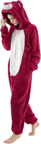 Vista 5 de COSUSKET Snug Fit Unisex Adult Onesie Pajamas, Flannel Cosplay Animal One Piece Halloween Costume Sleepwear Homewear