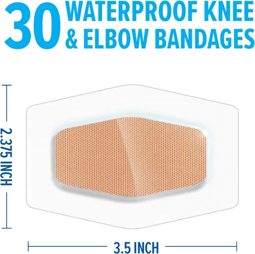 Vista 2 de Nexcare Vendas transparentes impermeables para rodilla y codo, se mantienen en la piel en el baño, ducha o piscina, 2.38 x 3.5 pulgadas, 30