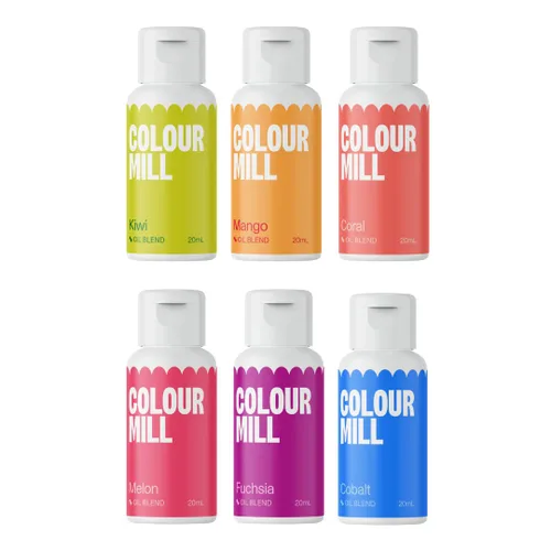 Vista 64 de Colour Mill Colorante para alimentos a base de aceite, 20 mililitros. Cada uno de 6 colores: Baby Blue, Navy, Royal, Sky Blue, Teal y Tiffany