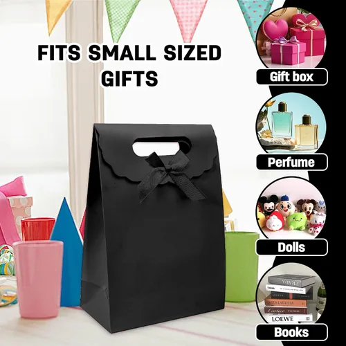 Vista 2 de Bolsas de regalo Patdefie con asas tamaño pequeño 7×4×10 pulgadas 16 piezas tamaño mediano para cumpleaños, fiesta, recuerdo, boda, aniversario