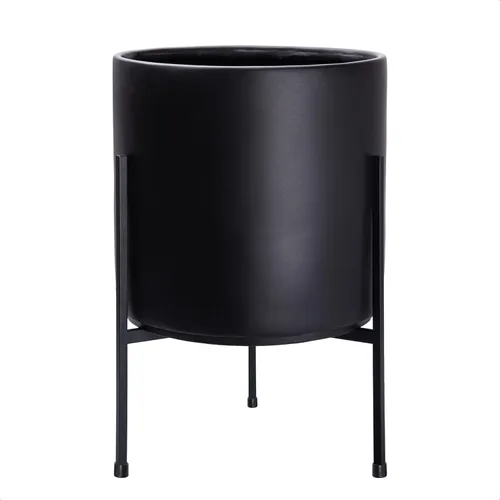 Vista 8 de Macetero moderno con soporte de metal de 8, 10, 12 y 14 pulgadas, para plantas