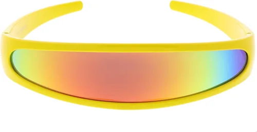 Vista 16 de zeroUV - Gafas de sol con visera de lente espejada de color cíclope estrecho futurista