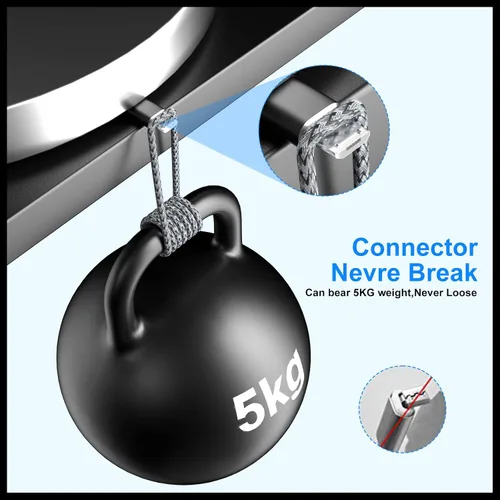 Vista 6 de Cable micro USB, paquete de 3 cables de carga Android, cargador rápido micro USB trenzado de nailon de 6 pies para Samsung Galaxy S6 S7 Edge, Moto