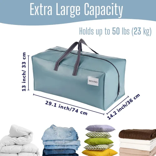 Vista 69 de VENO Paquete de 6 bolsas de mudanza resistentes con correas de mochila, cremalleras y asas, bolsas de embalaje extragrandes para artículos
