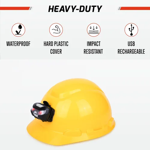 Vista 10 de Luz Recargable para Casco - Linterna Frontal para Mantener las Manos Libres, Linternas Frontales para Cabeza y Linterna LED Frontal, Lámpara
