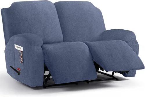 Vista 21 de 3 fundas elásticas para sillas reclinables, fundas de tela de felpa y protectores duraderos de muebles para niños y mascotas (1 plaza, negro)