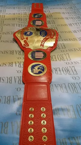 Vista 4 de Nueva réplica NWA United States Champion Belt Tamaño adulto, placas de metal y bolsa