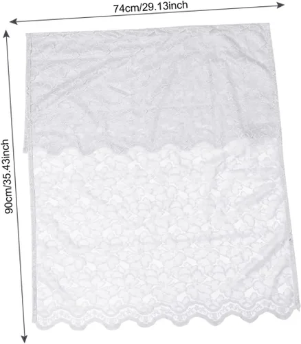 Vista 7 de LIFKOME Cortina corta de encaje para patio, cortinas de ventana de puerta, cortinas de puerta delantera, decoración de globos, panel de puerta