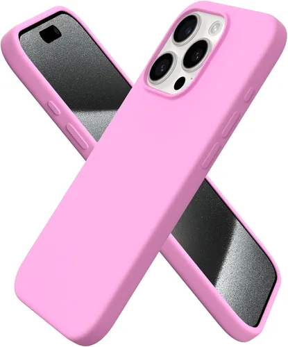 Vista 29 de ORNARTO Funda compatible con iPhone 15 Pro de 6.1 pulgadas, silicona líquida de 3 capas cubierta completa de goma de gel suave, funda protectora