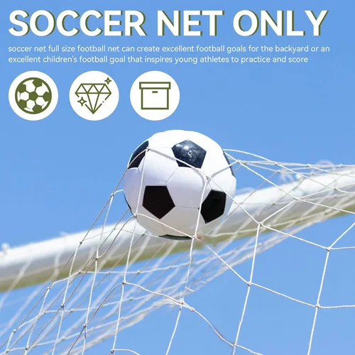 Vista 2 de Red de portería de fútbol, redes de repuesto para fútbol deportivo, red de fútbol para juegos de patio trasero y entrenamiento para adultos