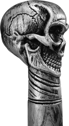 Vista 4 de Accesorio de disfraz de bastón de calavera de plástico para disfraz de Bastón de Bruja y Doctor