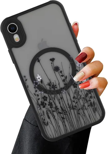 Vista 30 de OOK Funda magnética para iPhone 11 [compatible con MagSafe] Funda delgada mate translúcida negra para iPhone 11, funda protectora de lente de Negro