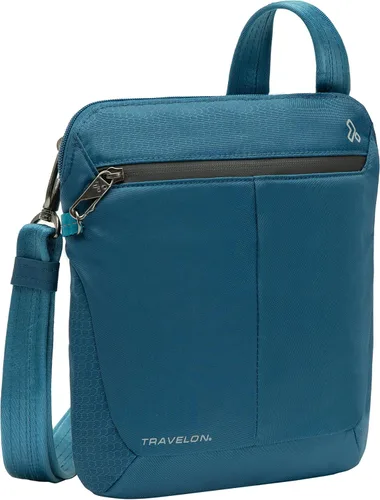 Vista 2 de Travelon - Bolsa bandolera, antirobo, S, Verde azulado), 43126 380