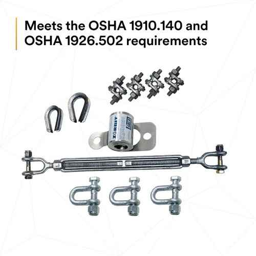 Vista 10 de 3M DBI-SALA 7401033 Componente Horizontal, Zorbit Absorber Energía con tres grilletes, sujetadores, tensor de tensor, dedales y clips de cable