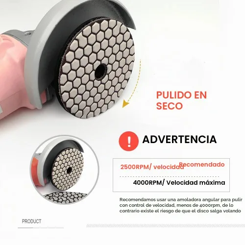 Vista 5 de SHDIATOOL Almohadillas de pulido de diamante seco de 4 pulgadas, grano 50, almohadillas de lijado de diamante, almohadillas de pulido para granito