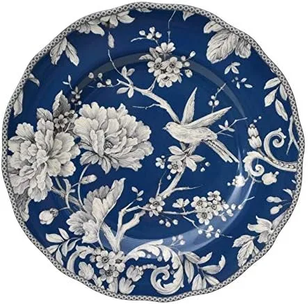 Vista 2 de Misc Juego de vajilla azul oscuro de 16 piezas, piezas de porcelana floral